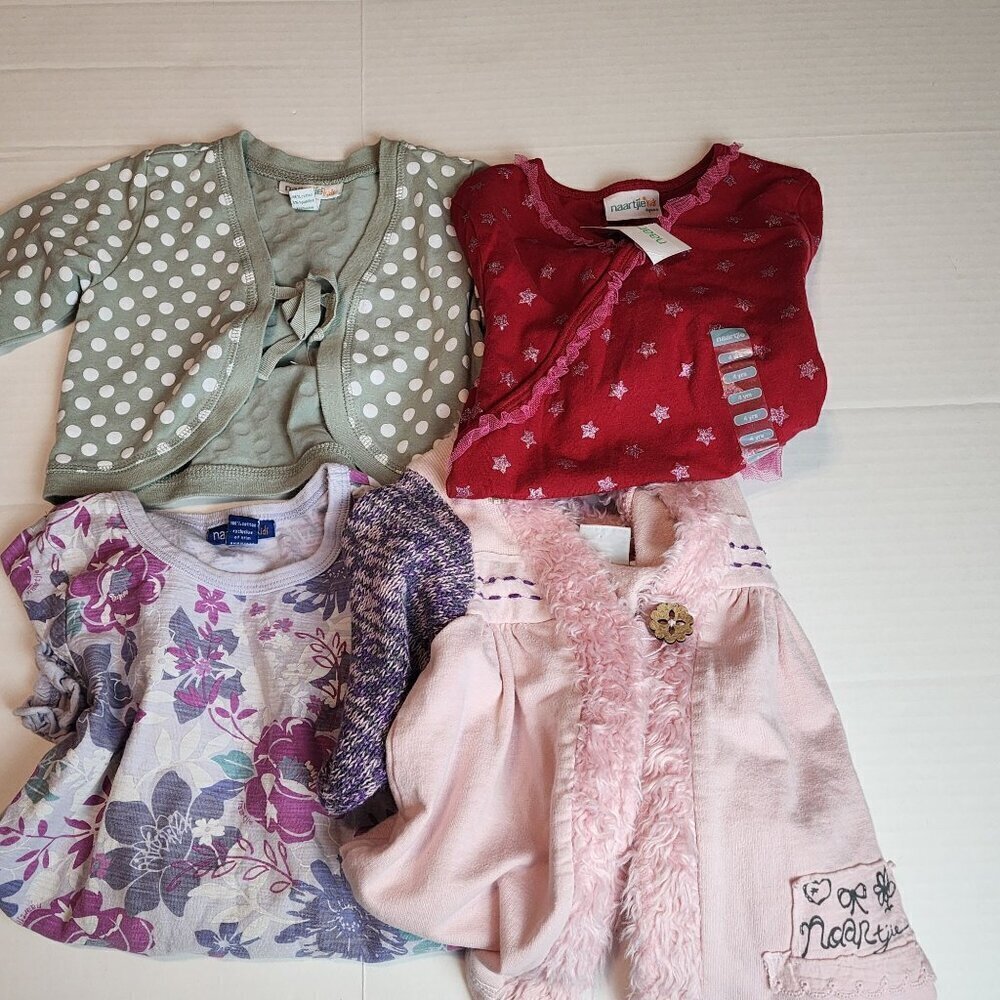 Naartjie sz 4 girl tops bundle tunic cardigan top glitter stars